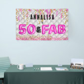 Roze Goud 50 Fantastische 50ste Verjaardag Spandoek (Beurs)