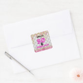 Roze Goud 50 Fantastische 50ste Verjaardag Vierkante Sticker (Envelop)