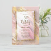 Roze Goud 55e Verjaardagsfeest Kaart (Staand voorkant)