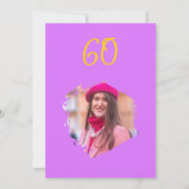 Roze & Goud 60e Verjaardag Eenvoudige Doodle Bloem Kaart (Achterkant)