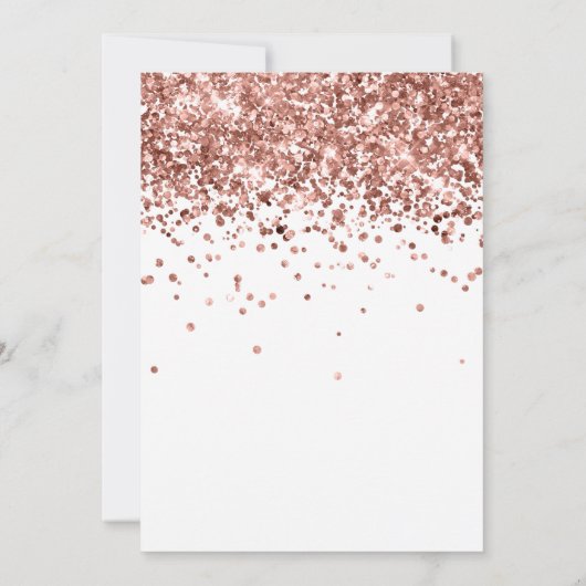 Roze Goud 6de Verjaardagsfeest Uitnodiging (Achterkant)