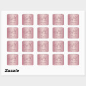 Roze Goud 80ste Verjaardagsfeest Vierkante Sticker (Vel)