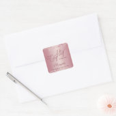 Roze Goud 80ste Verjaardagsfeest Vierkante Sticker (Envelop)
