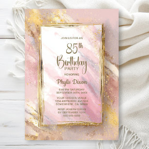 Roze Goud 85e Verjaardagsfeest Kaart