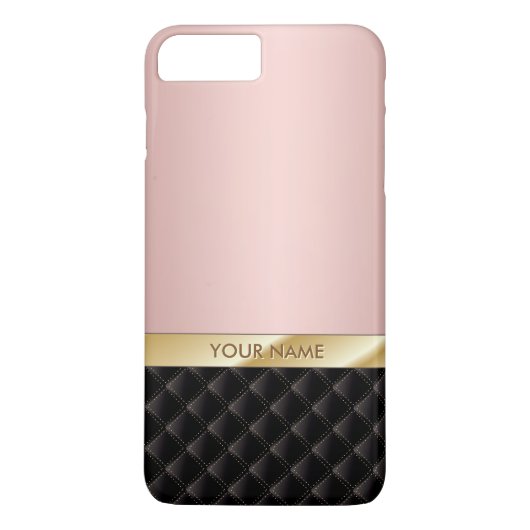Roze Goud Aangepaste Naam Luxe Case-Mate iPhone Case (Achterkant)