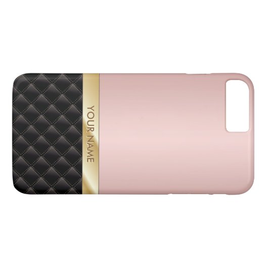 Roze Goud Aangepaste Naam Luxe Case-Mate iPhone Case (Achterkant (Horizontaal))