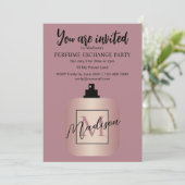 Roze Goud Aangepaste Parfumuitwisselingsfeest Kaart (Staand voorkant)