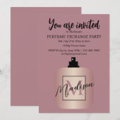 Roze Goud Aangepaste Parfumuitwisselingsfeest Kaart (Voorkant / Achterkant)