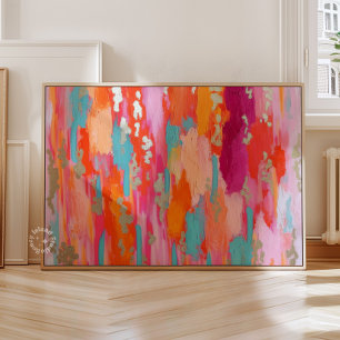 Roze Goud Abstract Preppy Slaapkamersieraden Poster