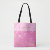 Roze & Goud Accent Custom Tote Bag (Voorkant)