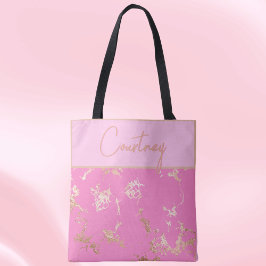 Roze & Goud Accent Custom Tote Bag