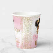 Roze Goud Afrikaans Prinses Baby shower Papieren B Papieren Bekers (Rechts)