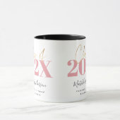 roze goud afstuderen elegant script modern mok (Midden)