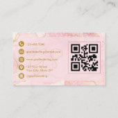 Roze Goud Agaat QR Code Sieraden Ontwerper  Visitekaartje (Achterkant)
