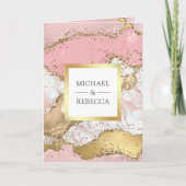 Roze Goud Agaten Marmeren QR Code Foto Bruiloft (Voorkant)