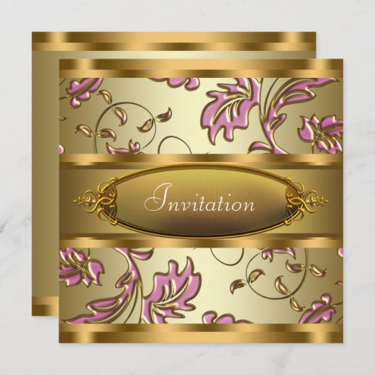 Roze Goud All Occasion Party Kaart (Voorkant / Achterkant)