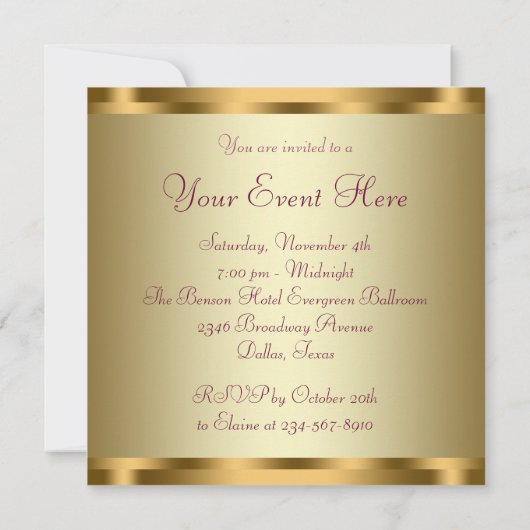 Roze Goud All Occasion Party Kaart (Achterkant)