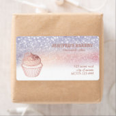 Roze goud  Ambachtelijke cupcakes en verpakkingen  Etiket (Insitu)