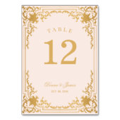 Roze Goud Antiek Elegant Bruiloft Kaart (Voorkant)