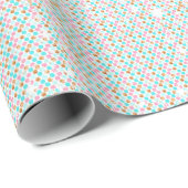 Roze Goud & Aqua Polka Dots Cadeaupapier (Rol Hoek)