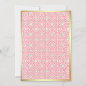 Roze Goud Arabesk Patroon Moslim Bruiloft Kaart (Achterkant)