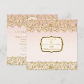 Roze Goud Art Deco Nouveau 50ste jubileumfeestje Kaart (Voorkant / Achterkant)