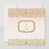 Roze Goud Art Deco Nouveau 50ste jubileumfeestje Kaart (Voorkant)