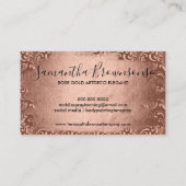 Roze Goud Art Deco Spray Tan Visitekaartje (Achterkant)