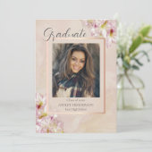 Roze Goud Azalea Afstuderen Kaart (Staand voorkant)
