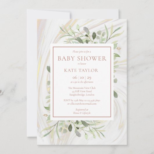 Roze Goud Baby Meisje Feest | Spetters Kaart (Voorkant)