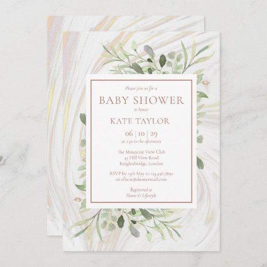 Roze Goud Baby Meisje Feest | Spetters Kaart (Voorkant / Achterkant)