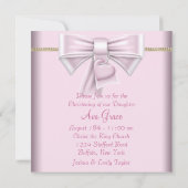 Roze Goud Baby Meisje Foto Doop Kaart (Achterkant)