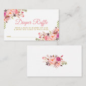 Roze Goud Baby shower Luier Raffle Ticket Kaart (Voorkant / Achterkant)