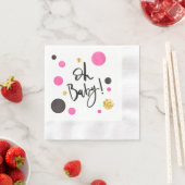 Roze & Goud Baby shower servetten voor Meisje - Oh (Insitu)