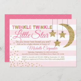 Roze Goud baby shower uitnodiging meisje kleine st