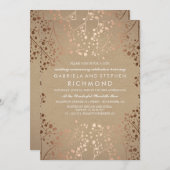 Roze Goud Baby's Breath Bloemen Bruiloft Trouwdag Kaart (Voorkant / Achterkant)