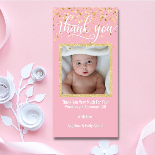 Roze Goud BEDANKT Baby Shower MEISJE | FOTO