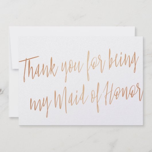 Roze Goud "Bedankt dat je mijn getuige bent" Bedankkaart (Voorkant)