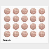 Roze Goud Bedankt Ronde Sticker (Vel)