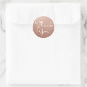 Roze Goud Bedankt Ronde Sticker (Tas)