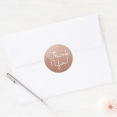 Roze Goud Bedankt Ronde Sticker (Envelop)