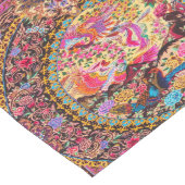 Roze Goud Blauw Perzische Bloemen Pauw Art Lange Tafelloper (Hoek)