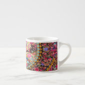 Roze Goud Blauw Perzische Bloemen Pauw Espresso Kop (Rechts)