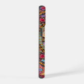 Roze Goud Blauw Perzische Bloemen Pauw iPhone 15 Case (Rechterkant)