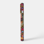 Roze Goud Blauw Perzische Bloemen Pauw iPhone 15 Case (Linkerkant)