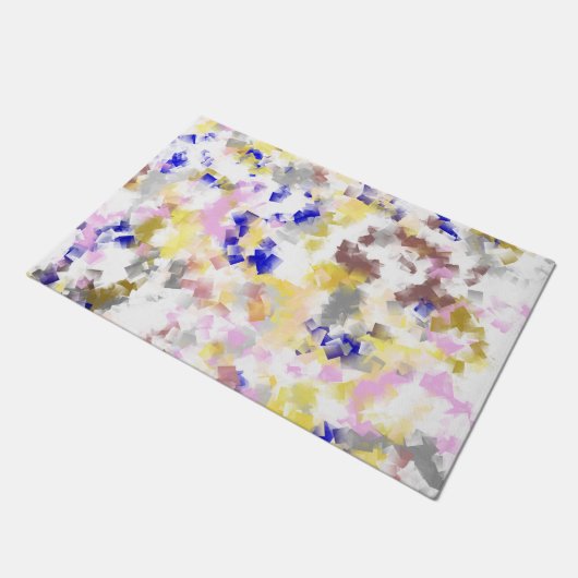 roze, goud, blauw, wit, goud, textielpatroon, deurmat (Schuin)