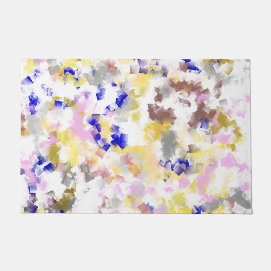 roze, goud, blauw, wit, goud, textielpatroon, deurmat (Voorkant)