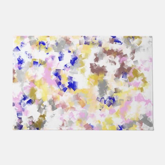 roze, goud, blauw, wit, goud, textielpatroon, deurmat (Voorkant)