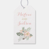 Roze Goud Bloem Boho Monogram Huwelijksgunst Cadeaulabel (Voorkant)