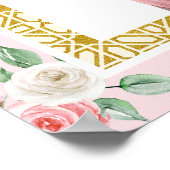 Roze Goud Bloemen Anand Karaj Bruiloft Welkomstbor Poster (Hoek)